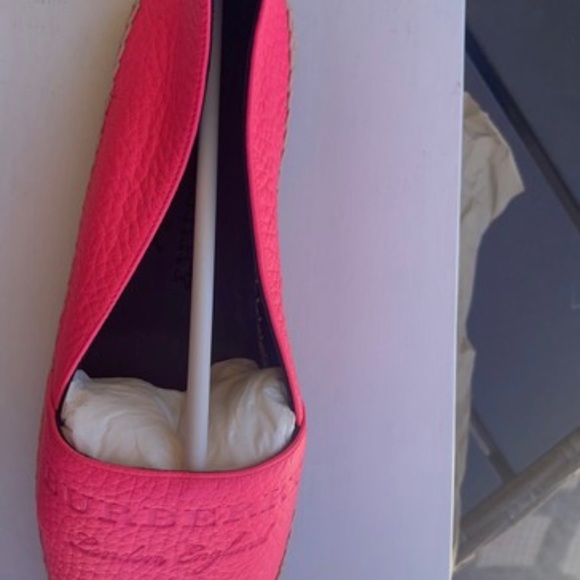 Burberry Neon Pink Hodgeson Logo Espadrilles - Picture 1 of 7